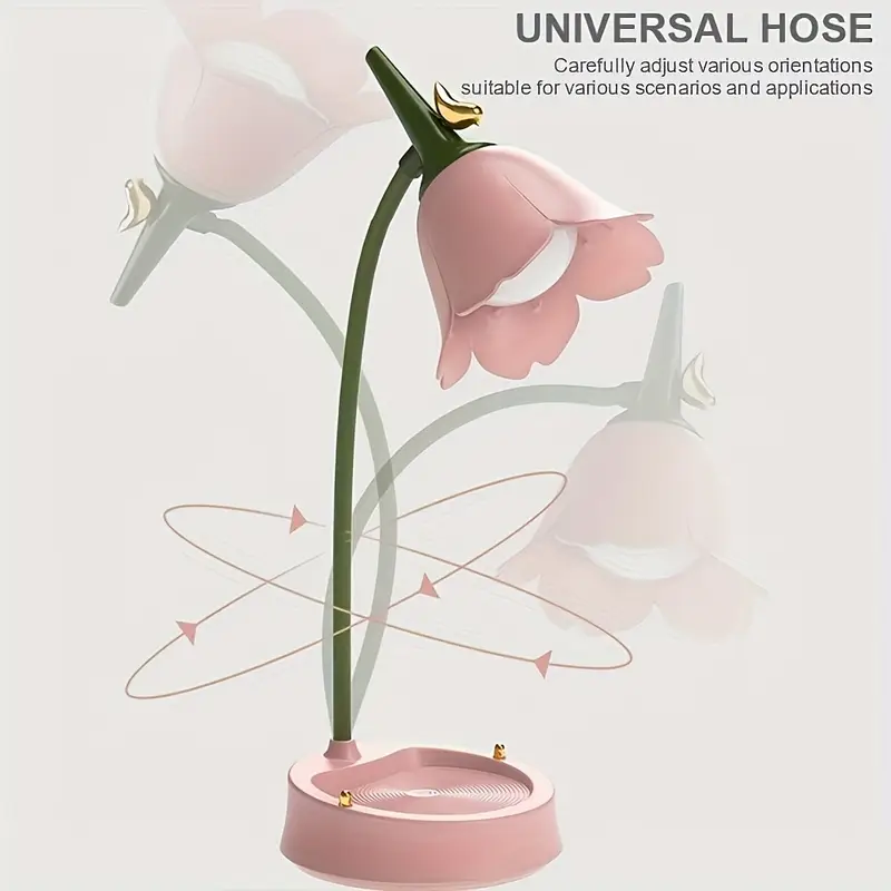 3 Color Temperature Dimmable LED Desk Lamp, Creative Desk Lamp For Flower And Bird Theme | Modern And Simple Decorative Lamp,
