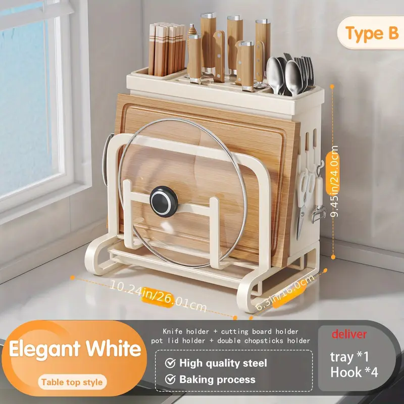 Multifunctional Storage Rack | For Kitchen Knives, Chopsticks, And Cutting Boards