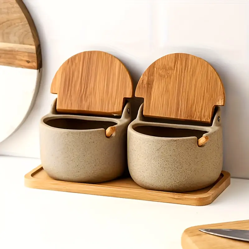Set Of Seasoning Jars, Creative Kitchen Spice Jar Set With Lid, Salt And Pepper Jar, Condiment Storage Jar,
